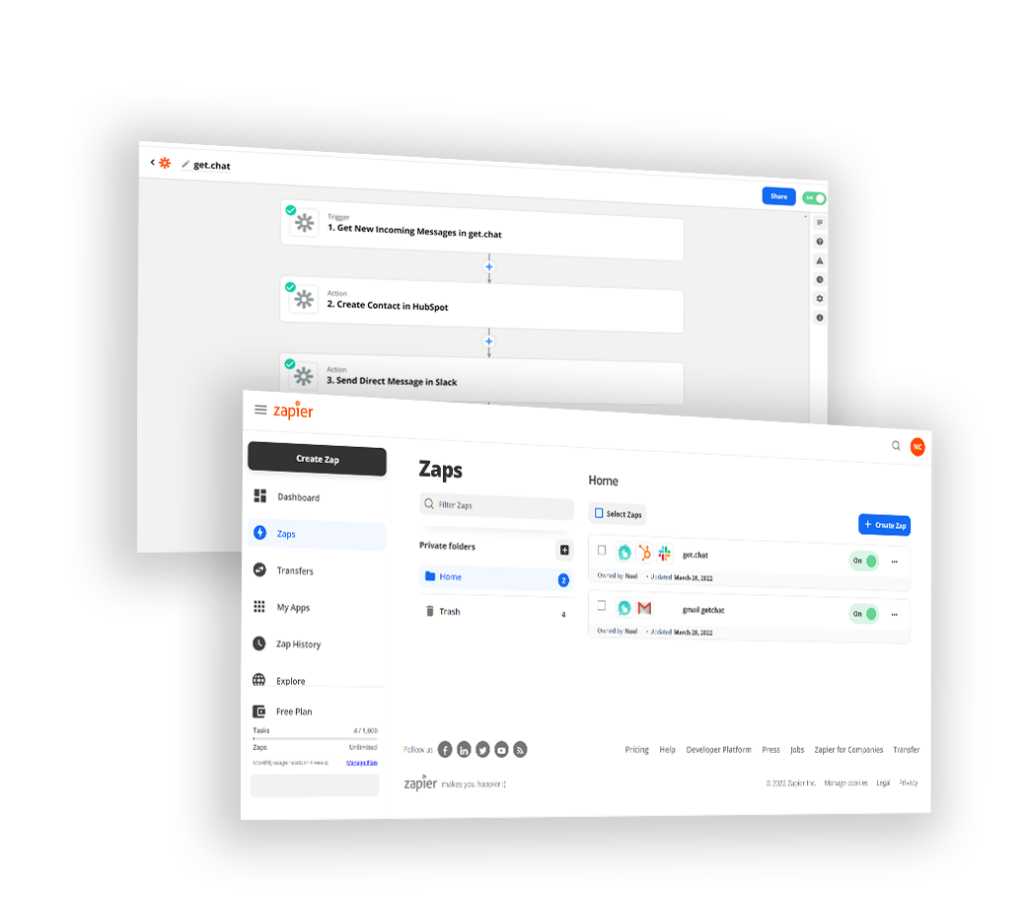 getchat Zapier intergation WhatsApp Business API 4 getchat.360dialog.io WhatsApp Business API
