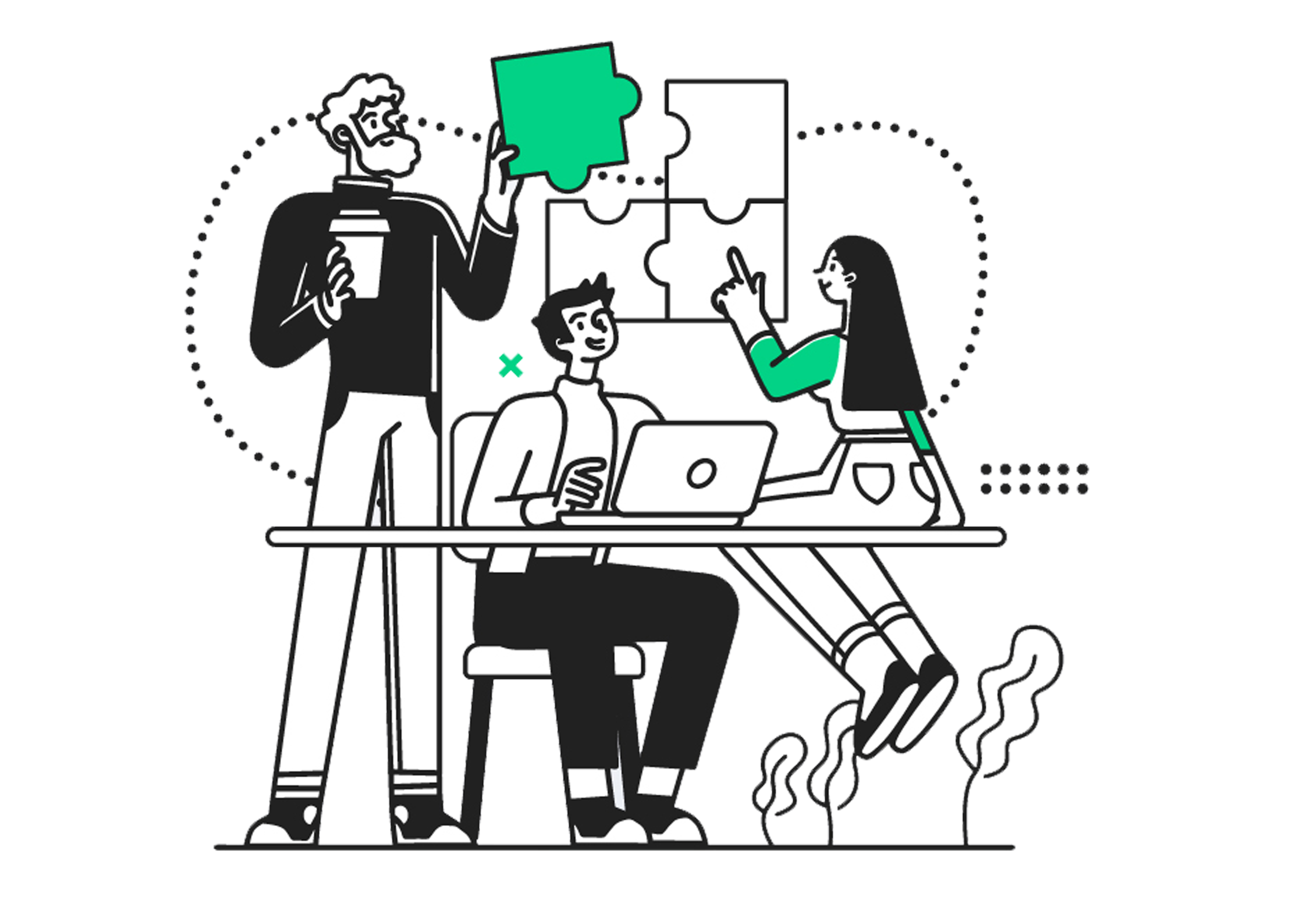 Mutual assistance abstract concept vector illustration. WhatsApp Intergration api 2 getchat.360dialog.io WhatsApp Business API