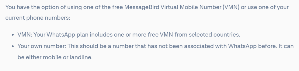 messagebird numbers getchat.360dialog.io WhatsApp Business API