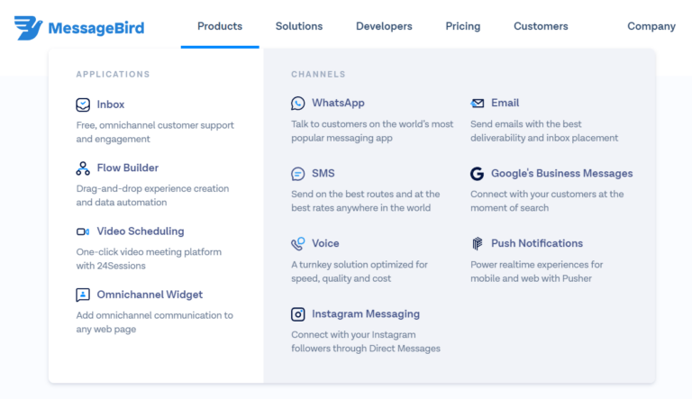 messagebird services 768x443 1 getchat.360dialog.io WhatsApp Business API